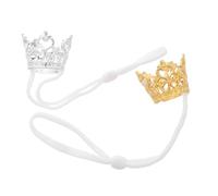 VILLFUL 2pcs Ultralight Hamster Crown Comfortable Tiny Pet Tiara Headwear in Gold Silver for Small Animal Dress Up Party Celebration Photo Props Cute Animal Costume Accessories