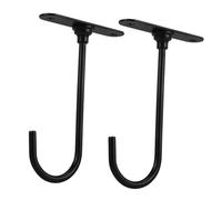 VILLFUL 2Pcs Under Cabinet Banana Hook Holder Metal Ceiling-Mounted Fruit Hanger Space-Saving Kitchen Storage for Bananas and Grapes Black