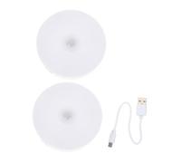 VILLFUL 2Pcs USB Rechargeable LED Night Lights Human Body Induction Sensor Cabinet Lamps for Bedroom Wardrobe Stairway Corridor Easy Installation White Light