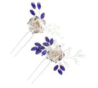 VILLFUL 2pcs Vintage Silver Rhinestone Bridal Hair Sticks for Women Lightweight Wedding Hair Pins for Bride for Buns and Waves Comfortable Long-wear Accessories