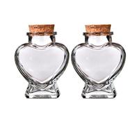 VILLFUL 2pcs Wishing Bottle Small Vials Clear Glass Containers Corked DIY Bottles
