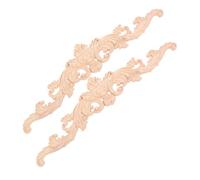 VILLFUL 2pcs Wood Carving Applique Wood Appliques Floral Patterns Solid European Style Elegant Decorative Trim Sturdy and Home Decor