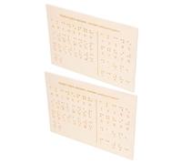 VILLFUL 2pcs Wooden Braille Alphabet and Number Board Educational Braille Learning Tool with Raised Dots for Beginners and Sighted Individuals Portable Teaching Aid for Reading Practice