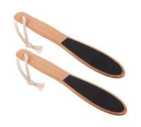 VILLFUL 2PCS Wooden Handle Foot Files for Callus Removal and Dead Skin Exfoliation Easy Grip Pedicure Scrubbers for Foot Care Suitable for Women and Men at Home Salon Use