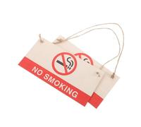 VILLFUL 2pcs Wooden No Smoking Sign Labels for Indoor Outdoor Use Versatile Business Sign for Homes Driveways Yards Public Places Easy Installation Minimalist Design