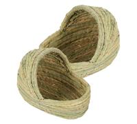 VILLFUL 2PCS Woven Chicken Sleep Nest Slipper Shaped Straw Coop for Pets Comfortable for Chickens Bunnies and Other Animals