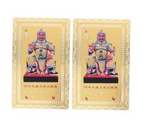 VILLFUL 2pcs Year Horse Feng Shui Tai Sui Copper Cards Zodiac Amulets for Protection and Luck Traditional Chinese Auspicious Wallet Decoration with Li Cheng Design