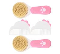 VILLFUL 2Set Hair Brush and Comb Grooming Kit for Newborns with Soft Natural Bristles Cradle Cap Care Gentle Scalp Massage Hair Care for Daily Use and Registry