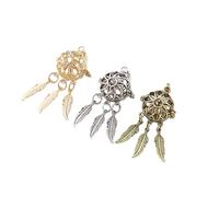 VILLFUL 3 Pcs Copper Hollow Out Round Aromatherapy Pendant with Hanging Circle and Leaf Decor DIY Perfume Holder Case for Essential Oils Mixed Colors E Style Necklace Accessories