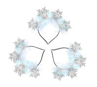 VILLFUL 3 pcs Glitter Snowflake Headband Xmas Party Hair Accessories for Women Lightweight Decorative Headwear for Christmas Festival Photos