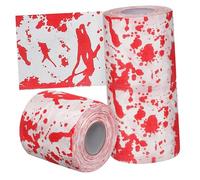 VILLFUL 3 Rolls Halloween Toilet Paper with Bloody Print High Absorbency Pulp Tissue for Indoor Bathroom Decoration Spooky Festive Toilet Tissue for Horror Themed Party