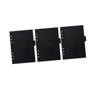 VILLFUL 3 Sets Binder Dividers with Loose-Leaf Page Markers Detachable Black PP Index Separators for Notebooks and Journals Refillable Organizer Inserts for School and Office Use