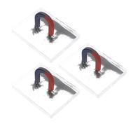 VILLFUL 3 Sets Iron Filings Box with Horseshoe Magnet Magnetic Powder Science Kit for Physics Teaching Compact Portable Magnetic Field Demonstrator for Classroom Experiments