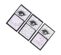 VILLFUL 3 Sets Self-adhesive Face Gems Stickers Rhinestone Decals Eye Corner Jewels Makeup Decorations for Halloween Party Body Nail Art with Sparkly Heart Star Moon Designs