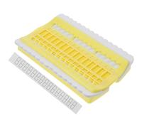 VILLFUL 30-Hole Mini Cross Stitch Thread Organizer Card Plastic Embroidery Floss Holder for Thread Projects for Cross Stitch and Sewing Kits (Jelly Yellow)