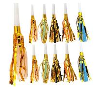 VILLFUL 30 pcs Fringed Party Blowouts Noisemakers Bright Birthday Horns Whistles for Fun Celebration Favors Ergonomic Design