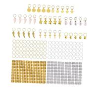 VILLFUL 305pcs Metal Hair Braid Rings with Shell Charms and Hair Ropes Set Assorted Colours for Decorating and Replacing Broken Accessories