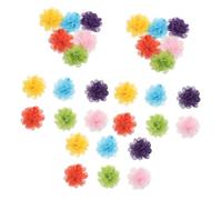 VILLFUL 30PCS Chiffon Flower Bows for Dogs Cats Hair Clips for Pet Grooming Parties Lightweight Floral Accessories for Small Pets for Birthday Celebrations
