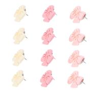 VILLFUL 30pcs Cute Resin Bow Push Pins Small Decorative Thumb Tacks for Notes Photos and Map Display Vibrant Mixed Colors Resin Craft Supplies for Office Home and School Organization