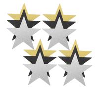 VILLFUL 30pcs Glitter Paper Star Cutouts Five Pointed Cardboard Decorations Gold Silver Black Versatile Craft Shapes for Classroom Bulletin Boards Birthday Party Wall Art