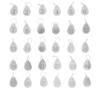 VILLFUL 30pcs Metal Numbered Key Tags - Water Drop Shape ID Key Tags - 1-30 Number Label Split Rings - 1.38 inch Id Identifiers Markers Keychains for Home, Office Dormitory Cabinet Lockers