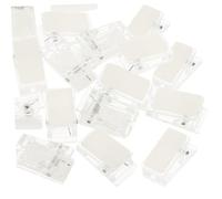 VILLFUL 30Pcs Transparent Self-Adhesive Spring Clips for Walls Mini Acrylic Id Card Holders Badge Clips for Office Trade Shows and Home Wall Hanging Small Lightweight Organizer