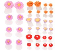 VILLFUL 32 pcs Silicone Flower Pedicure Toe Separators for Nail Polish Soft Comfortable Nail Art Dividers for Women and Prevent Toe Touching and Smudging Suitable for Salon and Home Use