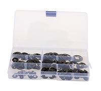 VILLFUL 340pcs Internal Tooth Locking Washers Assortment Kit Quick Push Clips for Axles and Shafts Black Washers Made of Corrosion-resistant High Temperature Stable