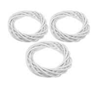 VILLFUL 3pcs 20cm White Rattan Vine Wreath Rings, Thick Flexible Craft Form for Wedding Door Decor, Handmade DIY Projects, Rustic Farmhouse Style