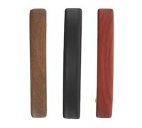 VILLFUL 3pcs 7cm Solid Color Wood Hair Clips for Thin Hair - Minimalist Sandalwood Barrettes Set in Black, Red, Green - Mini Alligator Hairpin Accessories for Women’s Styling and Ponytails