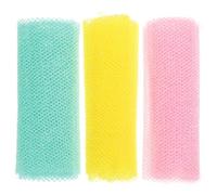 VILLFUL 3pcs African Exfoliating Bath Nets Body Scrubbers Back Exfoliating Tool Lightweight Shower Sponges for Deep Cleansing and Skincare Reusable for Home and Travel