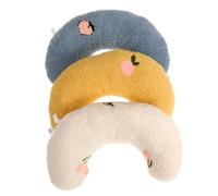 VILLFUL 3PCS Breathable Pet Cat Pillow for Neck Protection Comfortable Little Dog Cushion for Deep Sleep Skin Friendly Design for Cats and Small Dogs Blue White Yellow