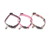 VILLFUL 3pcs Cat Collars Bells and Flower Patterns Safety Buckle Cute Design for Pets Skull Pet Accessories