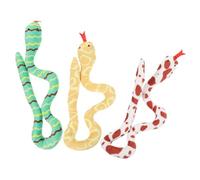 VILLFUL 3pcs Catnip Snake for Indoor Cats, Plush Chew with Sturdy Fabric, Interactive Snake Shaped Cat for Kittens, Brown Yellow Green Set
