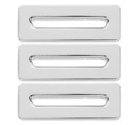 VILLFUL 3pcs Decorative Basin Sink Overflow Hole Cover Caps Rectangular Metal Overflow Drain Insert for Bathroom and Kitchen Washbasins 5.3x2x1.9cm