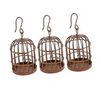 VILLFUL 3pcs Decorative Mini Birdcage Vintage Hanging Ornament for Home Garden Rustic Micro Landscape Accessory Small Durable Design for Mini House Decor