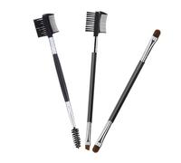 VILLFUL 3pcs Double-ended Eyebrow Brush with Eyelash Comb Multifunctional Beauty Tool for Natural Tidy Brows and Comfortable Makeup Application Black Design