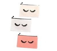 VILLFUL 3pcs Eyelash Cosmetic Bag Water-Resistant Travel Wash Bag Decorative Cosmetics Storage for Women for Travel and Makeup Organization
