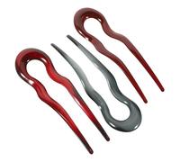 VILLFUL 3pcs French Hairpin U Shape Hair Sticks Retro Hair Accessories for Long Thick Material Jewelry for Office School and Daily Styling