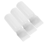 VILLFUL 3pcs Hair Dye Bottle Applicator Comb for Hair Styling and Dying, Plastic Root Comb Applicator Bottle with Easy to Squeeze Design and Even Distribution of Colour