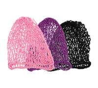 VILLFUL 3pcs Hand Crocheted Mesh Hair Caps for Sleeping and Dancing Lightweight Breathable Hair Wraps for Women Stretchy Tidy Hairnet Covers in Purple