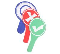 VILLFUL 3pcs Handheld Voting Boards Foam Dry Erase Answer Paddles Lightweight Portable Classroom Judging Event Supplies with Red Green Blue
