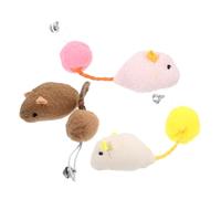 VILLFUL 3pcs Interactive Cat Mice Set Plush Stuffed Rats with Bell for Indoor Cats Durable Chew to Engage Natural Hunting Instincts Reduce Stress Anxiety for Active Play