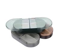 VILLFUL 3pcs Moisture Portable Pill Organizer with Compartments Airtight Travel Case for Medication Storage Lightweight Weekly Pill Dispenser for Daily Vitamins and Tablets