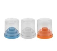 VILLFUL 3pcs Nail Drill Bits Holder Case with Dustproof Clear Organizer for Grinding Heads Portable Nail Drill Bit Storage Box in White, Sky Blue, and Tangerine for Salon and Mobile Use