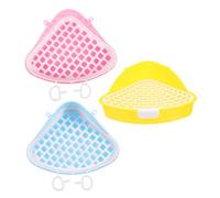 VILLFUL 3pcs Pet Litter Box for Guinea Pigs and Hamsters Pet Toilet Space-saving Corner Design for Small Animal Cages