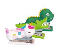 VILLFUL 3Pcs Portable Cartoon Handheld Staplers Office Stapler with Strong Mechanism for Students Teachers and Desk Use Cute Dinosaur and Crocodile Designs