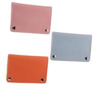 VILLFUL 3pcs Portable Nail Drill Bit Holder Case with Snap Closure Clear Display Organizer for Nail Art Tools Protective Lining Storage Bags in Blue Pink Orange