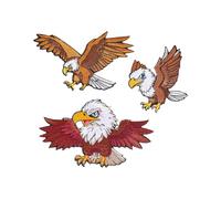 VILLFUL 3pcs Sew Eagle Embroidered Patches for Clothes DIY Iron Decorative Craft Applique for Jeans Bags Backpacks Jackets Shirts Easy Hand Stitching American Patriotic Festival Decor
