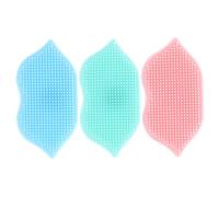 VILLFUL 3Pcs Silicone Face Scrubber with Suction Cup Soft Facial Cleansing Brush Deep Cleansing Exfoliator Pads for Sensitive Skin Travel-Friendly Family Pack
